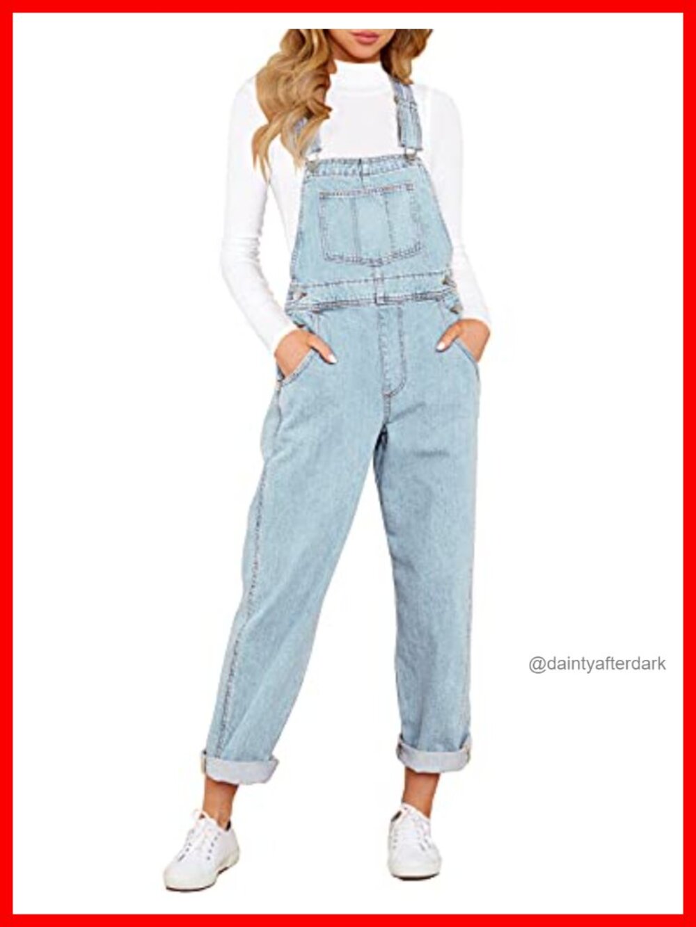 Adjustable Denim Bib Overalls High Waist Jeans Jumpsuit